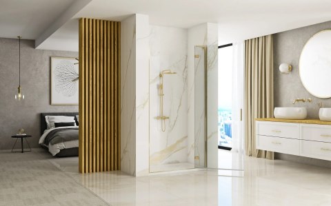 DRZWI PRYSZNICOWE HUGO BRUSH GOLD 90