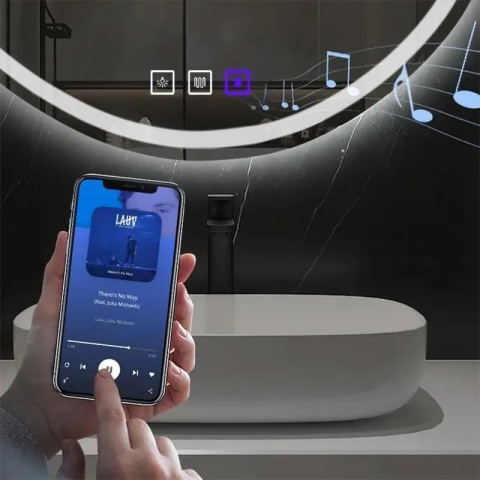 Lustro ścienne LED z funkcją bluetooth FOG 70x100cm