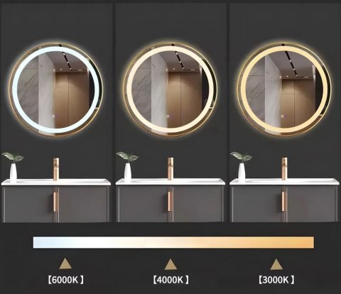 Lustro ścienne LED MMJ 70 cm złote