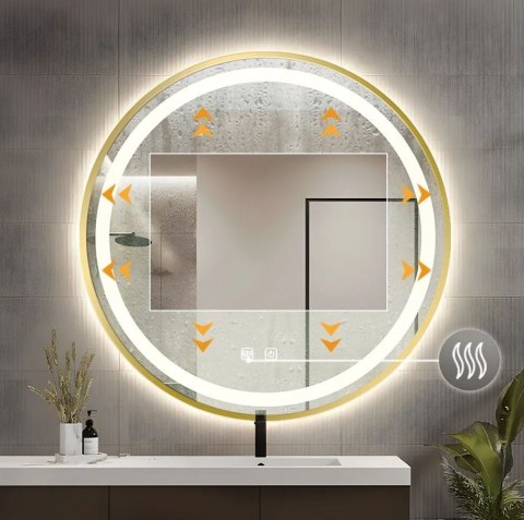 Lustro ścienne LED MMJ 80 cm złote