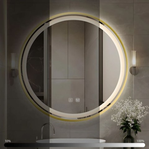 Lustro ścienne LED MMJ 90 cm złote