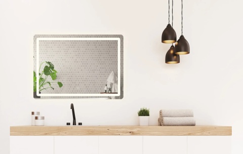 Lustro ścienne LED SQUARE 80x60 cm
