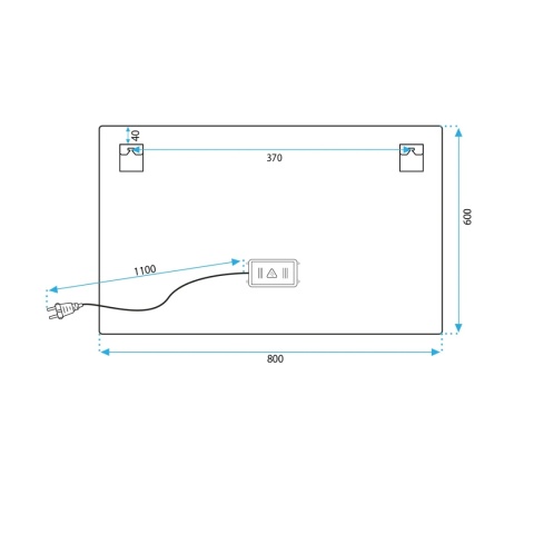 Lustro ścienne LED SQUARE 80x60 cm