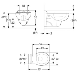 Miska WC lejowa, wisząca dla dzieci Geberit Bambini