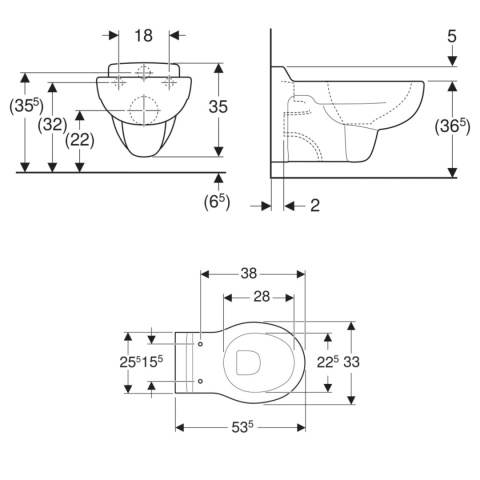 Miska WC lejowa, wisząca dla dzieci Geberit Bambini