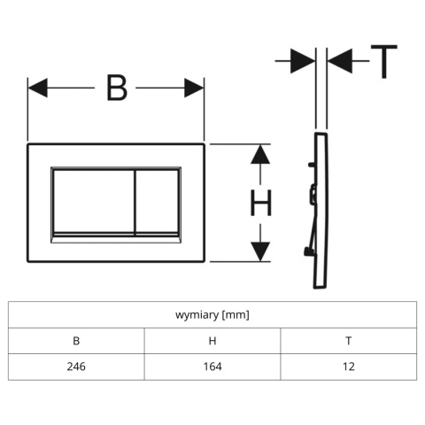 Przycisk uruchamiający Geberit Sigma20 (ex Sigma30) czarny mat