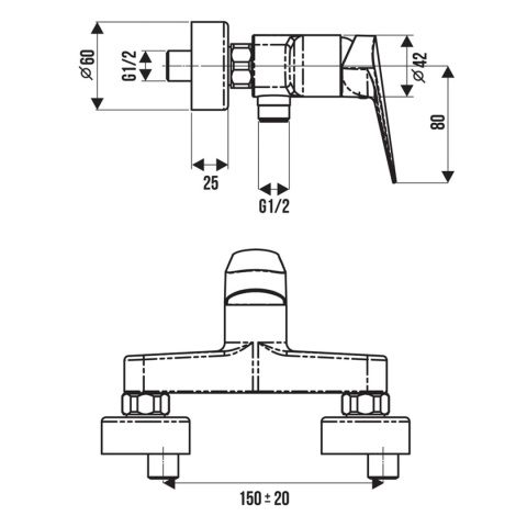 Ścienna bateria natryskowa Vigour One