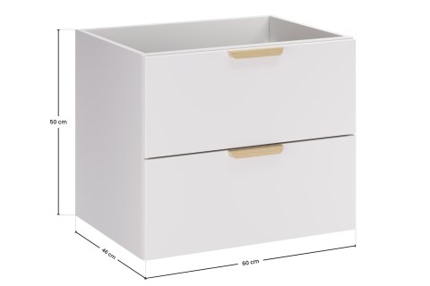 Szafka pod umywalkę 60 cm 2 szuflady ASTER WHITE