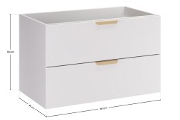 Szafka pod umywalkę 80cm 2 szuflady ASTER WHITE