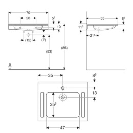 Umywalka dla niepełnosprawnych Geberit Publica