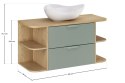 Zestaw meblowy 100cm z blatem i umywalką nablatową Cloud, ASTER GREEN