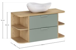 Zestaw meblowy 100cm z blatem i umywalką nablatową Cloud, ASTER GREEN