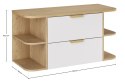 Szafka ASTER WHITE 60 cm z blatem OVALIA CREMONA i otwartymi regałami dolnymi