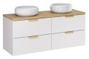 Zestaw meblowy 120cm z blatem i 2 umywalkami nablatowymi Wiki, ASTER WHITE