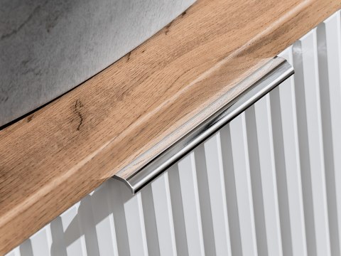 Zestaw meblowy 120cm z blatem i szafką z koszem na pranie ADEL WHITE