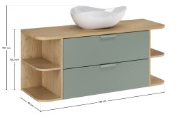 Zestaw meblowy 120cm z blatem i umywalką nablatową Cloud ASTER GREEN