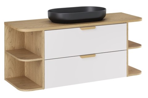 Zestaw meblowy 120cm z blatem i umywalką nablatową River, ASTER WHITE