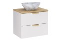 Szafka ASTER WHITE 60 cm z blatem CREMONA i umywalką nablatową PATI