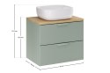 Zestaw meblowy 60cm z blatem i umywalką nablatową Smile, ASTER GREEN