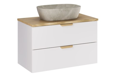 Zestaw meblowy 80cm z blatem i umywalką nablatową Anna, ASTER WHITE