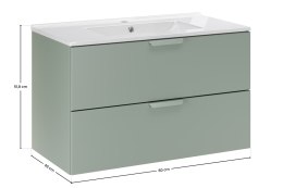 Zestaw meblowy 80cm z umywalką meblową Lava, ASTER GREEN