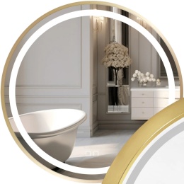 Lustro ścienne LED MMJ 70 cm złote