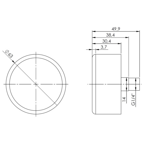 Manometr grzewczy RF 63 (0÷4 bar, G1/4'') AFRISO