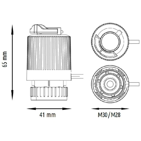 Siłownik termoelektryczny TRE30NC-230 M30x1.5 TRINNITY