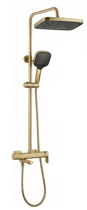 ZESTAW NATRYSKOWY ARLO ZŁOTY SZCZOTKOWANY