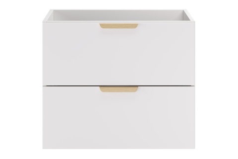 Szafka ASTER WHITE 60 cm z blatem OVALIA CREMONA i otwartymi regałami dolnymi