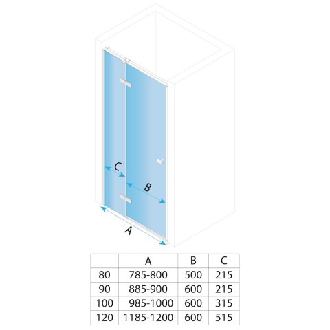 DRZWI PRYSZNICOWE ATLAS BRUSH GOLD 100 P