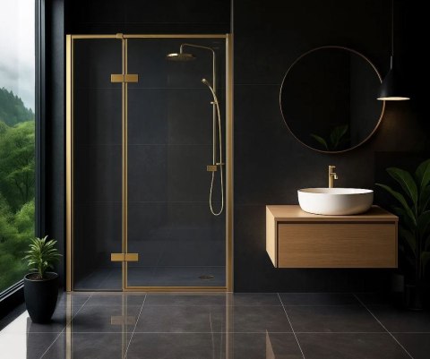 DRZWI PRYSZNICOWE ATLAS BRUSH GOLD 120 P