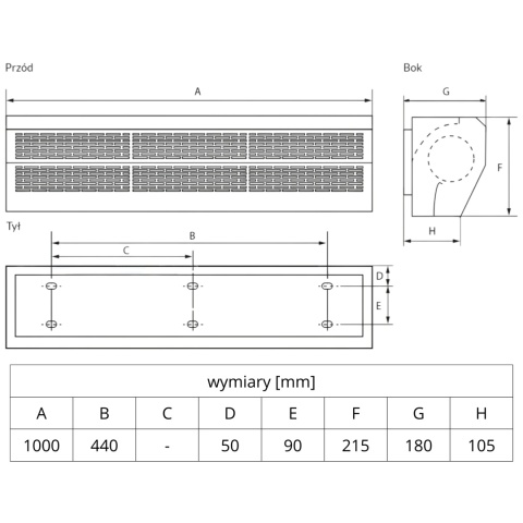 Kurtyna powietrzna bez nagrzewnicy FERONO FK100Z R15