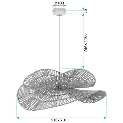 Lampa sufitowa wisząca boho APP1737-1CP 50 cm