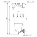 Magnetyczny separator zanieczyszczeń ADS 181 do pomp ciepła G1 1/4'', Kvs 17,9 m3/h
