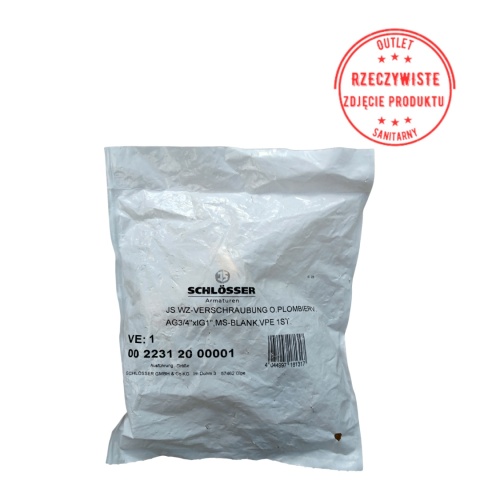 Półśrubunek do wodomierza 3/4''x1'' z uszczelką Schlösser