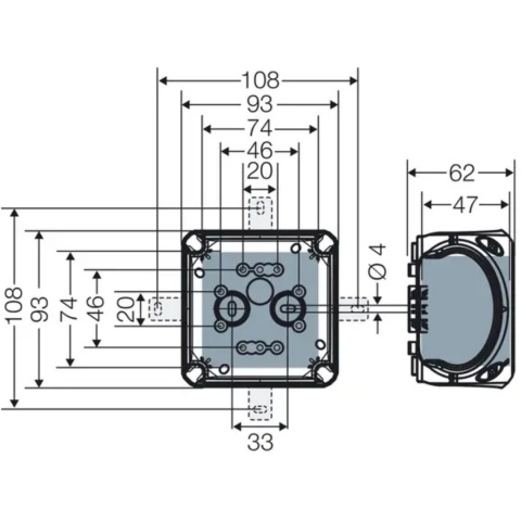 Puszka odgałęźna do instalacji wewnętrznych HENSEL DK 0200 GZ