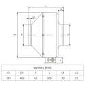 Wentylator kanałowy 315 mm Ferono FKM315