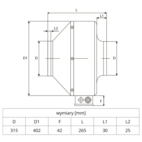 Wentylator kanałowy 315 mm Ferono FKM315