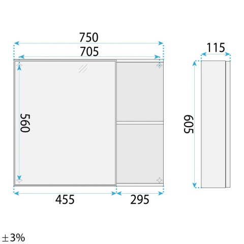 Zestaw mebli łazienkowych z umywalką DENVER 80 cm