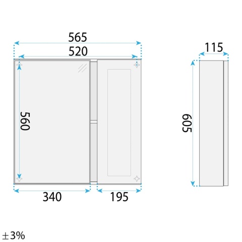 Zestaw mebli łazienkowych z umywalką MONTI 60 cm