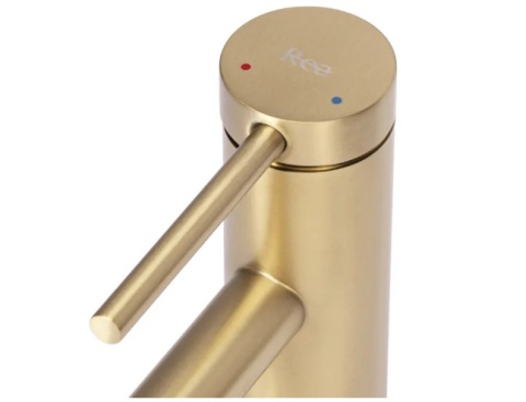 Bateria umywalkowa niska REA FOSS złota szczotkowana