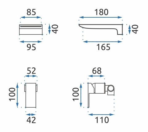 Bateria umywalkowa podtynkowa REA MASON