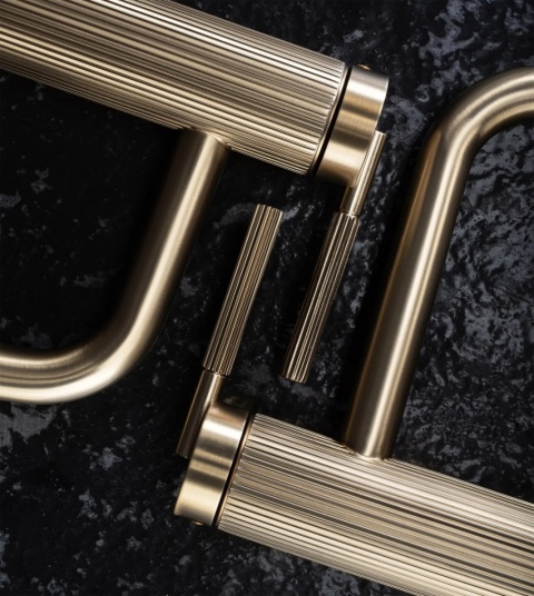 Bateria umywalkowa wysoka REA ARGON złota szczotkowana