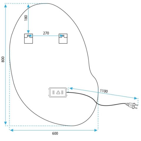 LUSTRO P11230 LED CLOUD C 80x60cm
