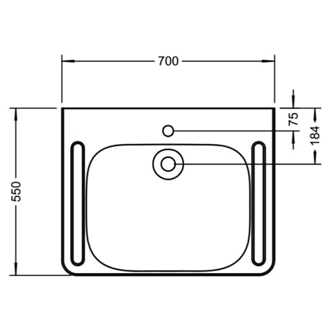 Umywalka dla niepełnosprawnych VIGOUR DERBY PLUS 700/550