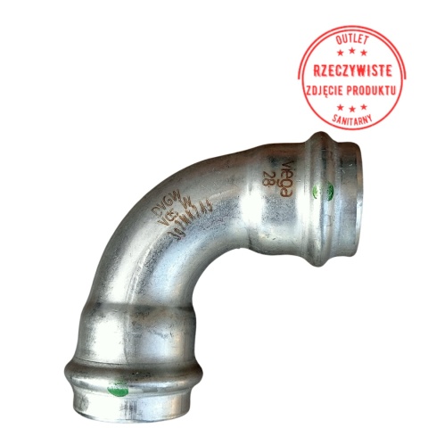 Kolano dwukielichowe VIEGA SANPRESS INOX d28 90°