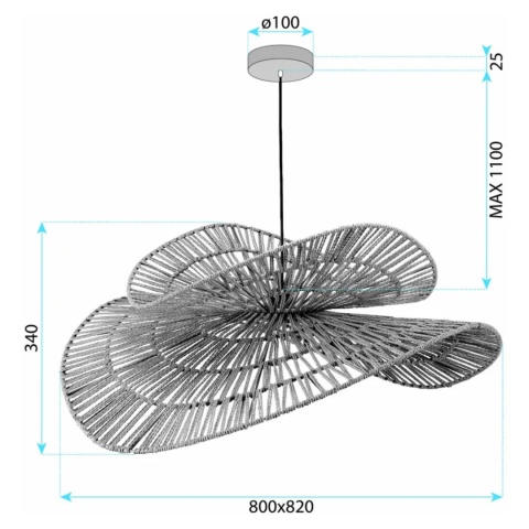Lampa sufitowa wisząca boho APP1738-1CP 80 cm