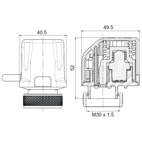 Siłownik elektrotermiczny WATTS 22CX230NC2-22