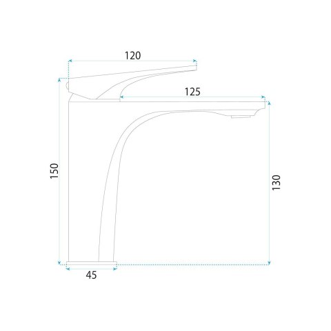 BATERIA UMYWALKOWA JOE ZŁOTA SZCZOTKOWANA NISKA